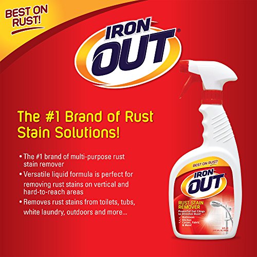 Iron OUT Rust Stain Remover Spray Gel, Remove Rust Stains in Bathrooms, Kitchens, Laundry, and Outdoors, Made in the USA, 24 Ounces