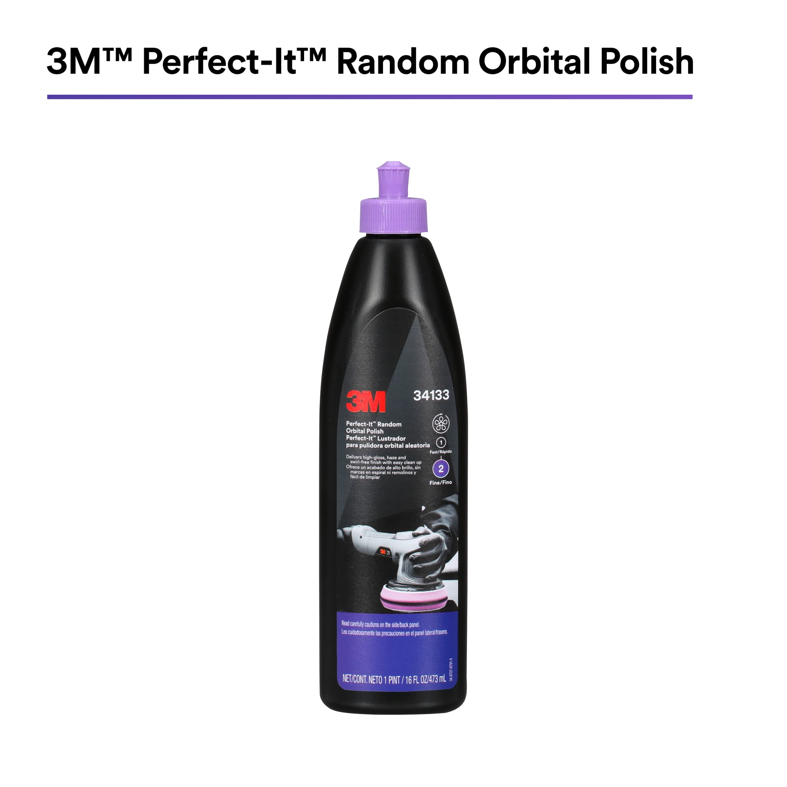 3M Perfect-It Random Orbital Polish, 34134, 1 Quart, Fast Cutting Polisher for Automotive Buffing & Polishing, High-Gloss Finish