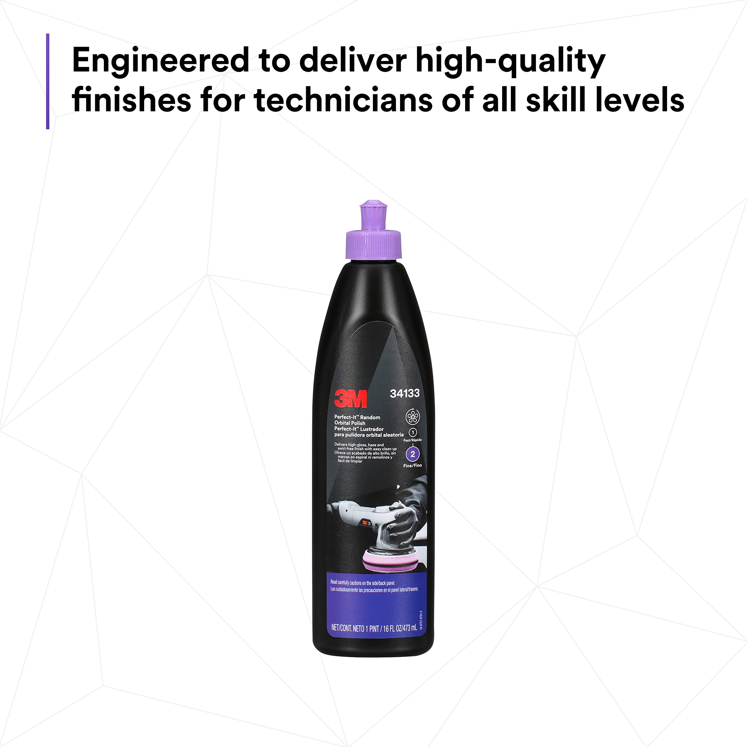 3M Perfect-It Random Orbital Polish, 34134, 1 Quart, Fast Cutting Polisher for Automotive Buffing & Polishing, High-Gloss Finish