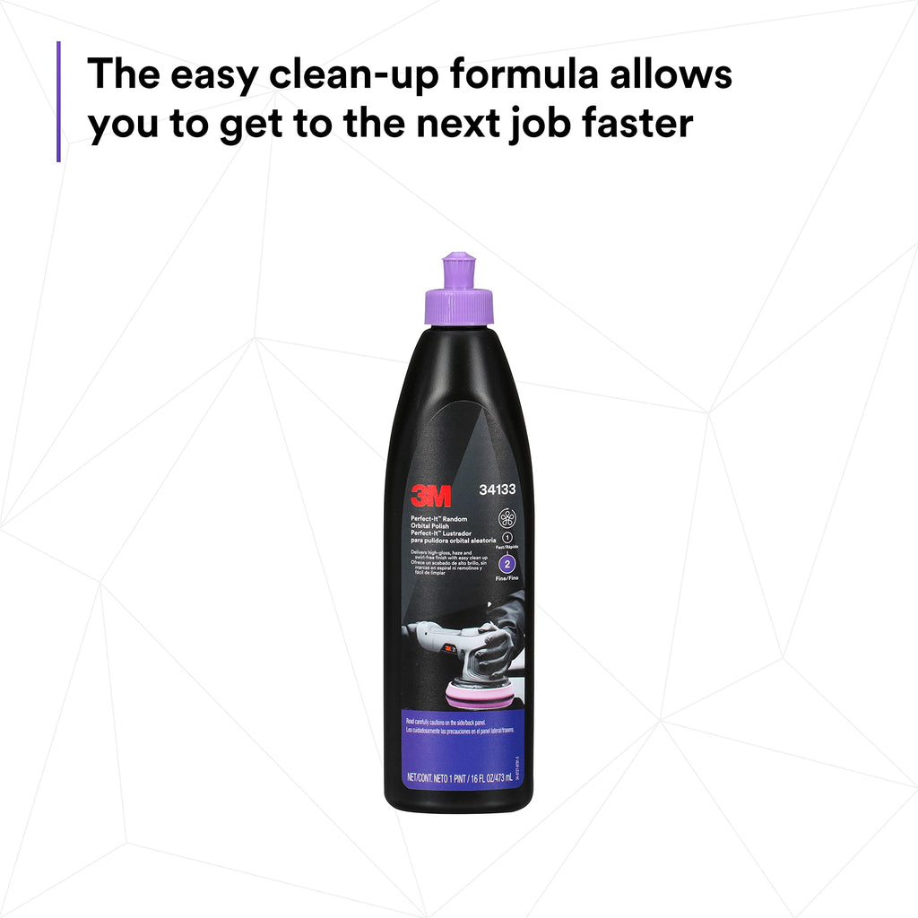 3M Perfect-It Random Orbital Polish, 34134, 1 Quart, Fast Cutting Polisher for Automotive Buffing & Polishing, High-Gloss Finish
