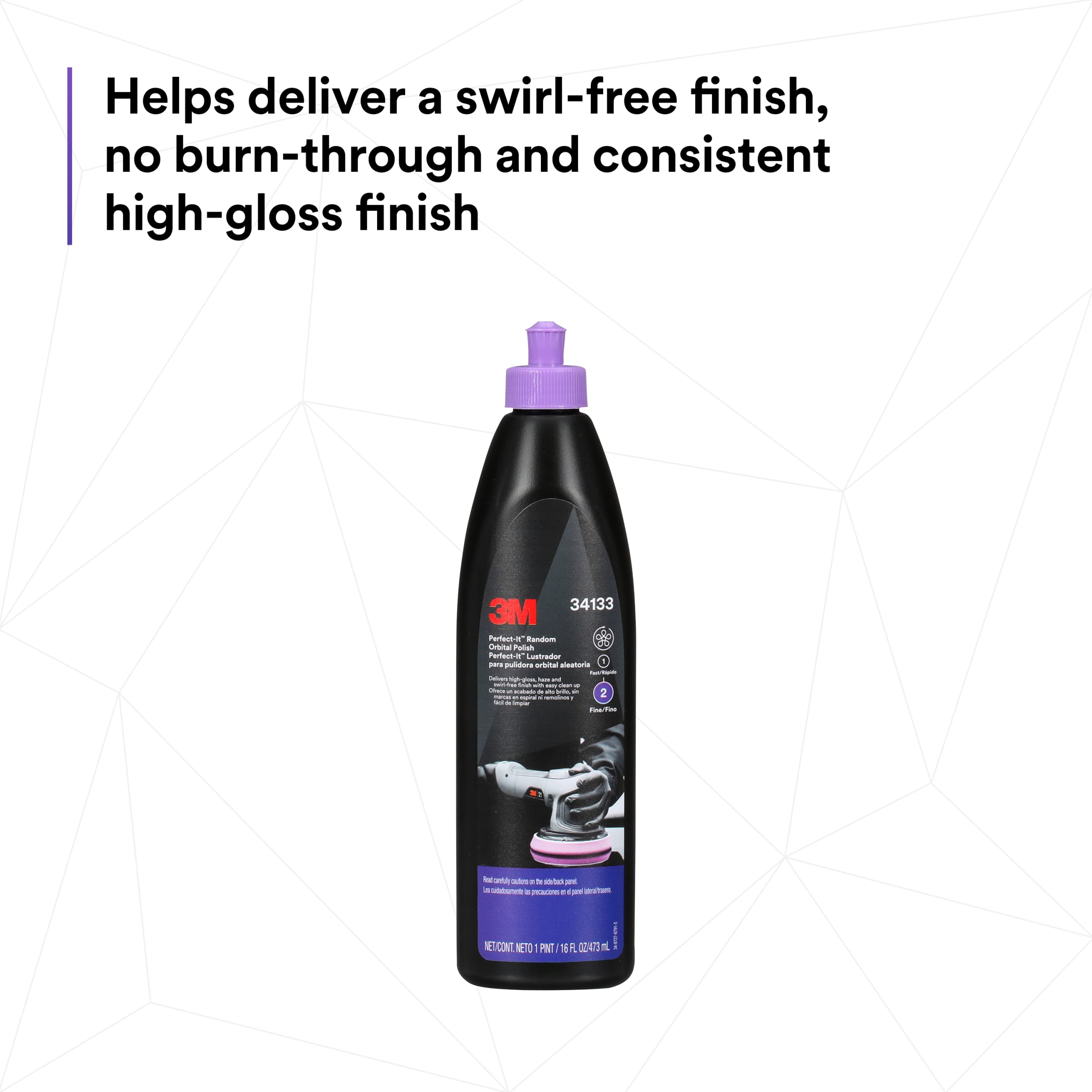 3M Perfect-It Random Orbital Polish, 34134, 1 Quart, Fast Cutting Polisher for Automotive Buffing & Polishing, High-Gloss Finish