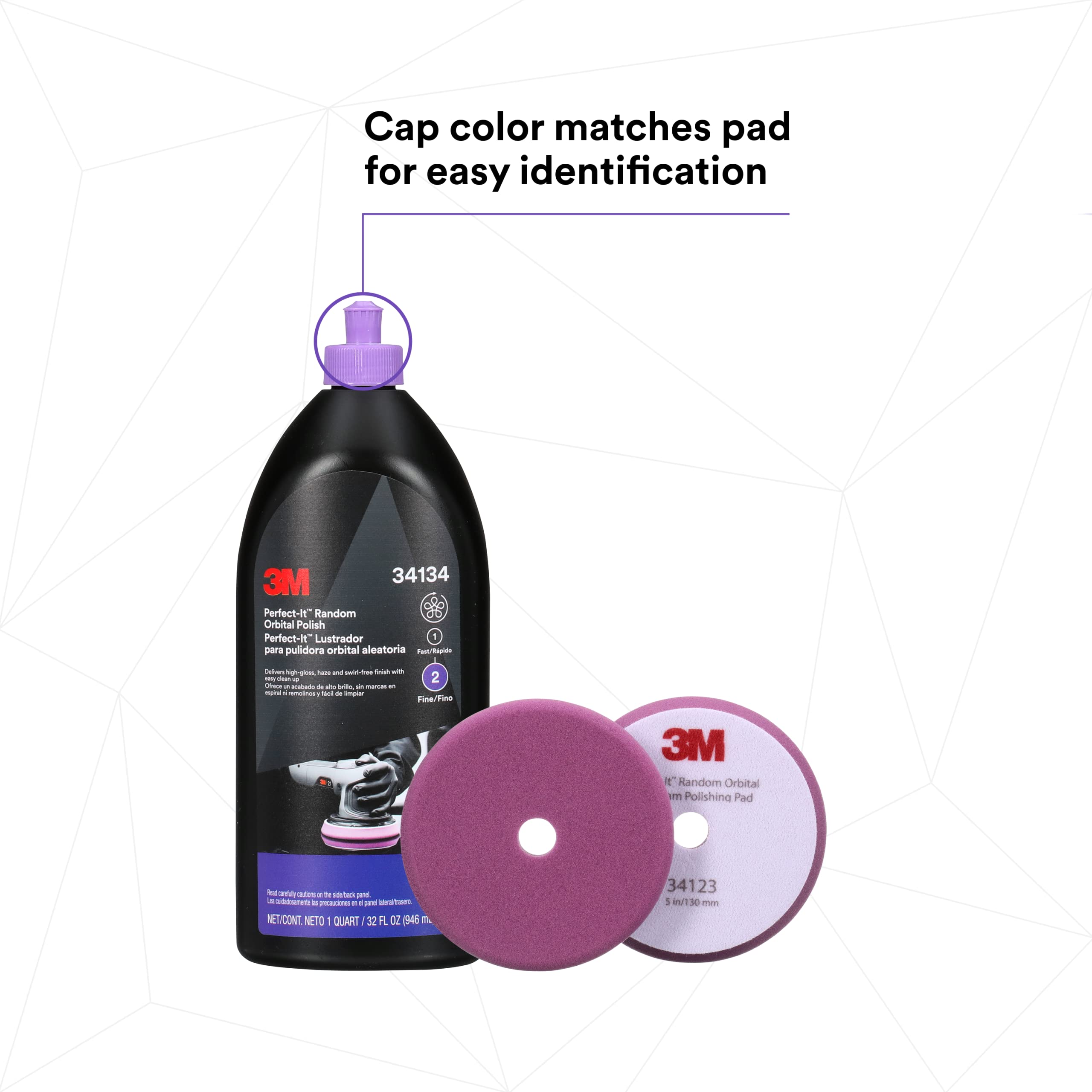 3M Perfect-It Random Orbital Polish, 34134, 1 Quart, Fast Cutting Polisher for Automotive Buffing & Polishing, High-Gloss Finish
