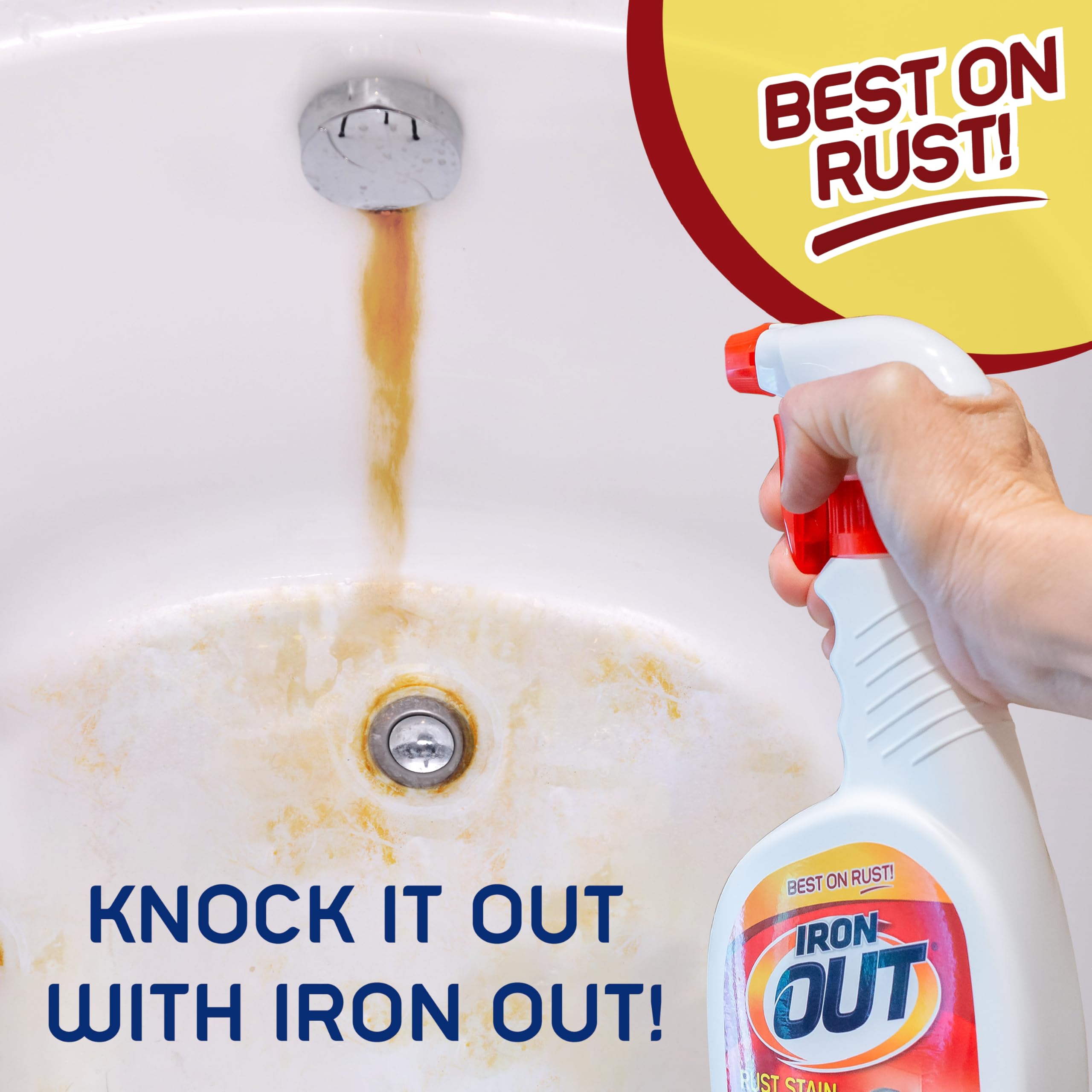 Iron OUT Rust Stain Remover Spray Gel, Remove Rust Stains in Bathrooms, Kitchens, Laundry, and Outdoors, Made in the USA, 24 Ounces